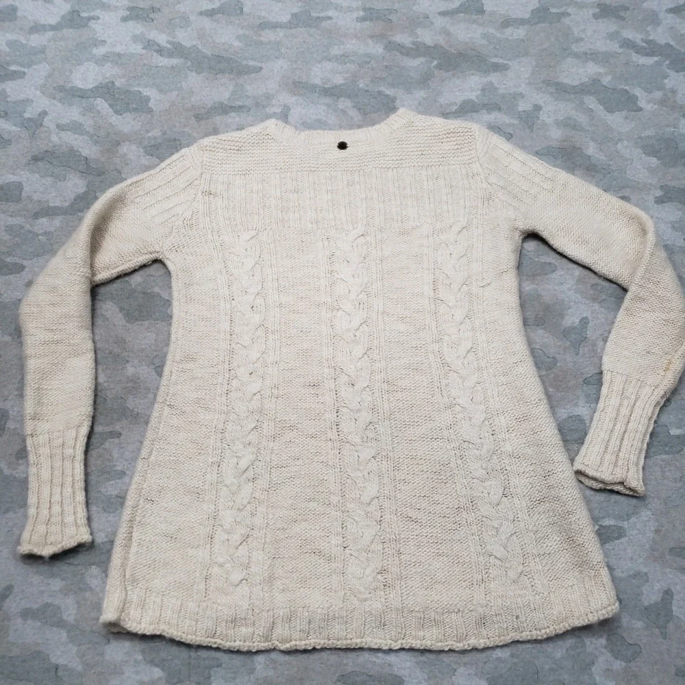 Prana Sweater Womens Small Beige Pullover Cable Knit‎